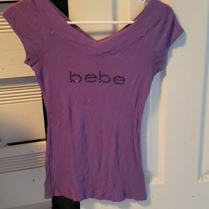 Bebe t-shirt with crystal logo, purple